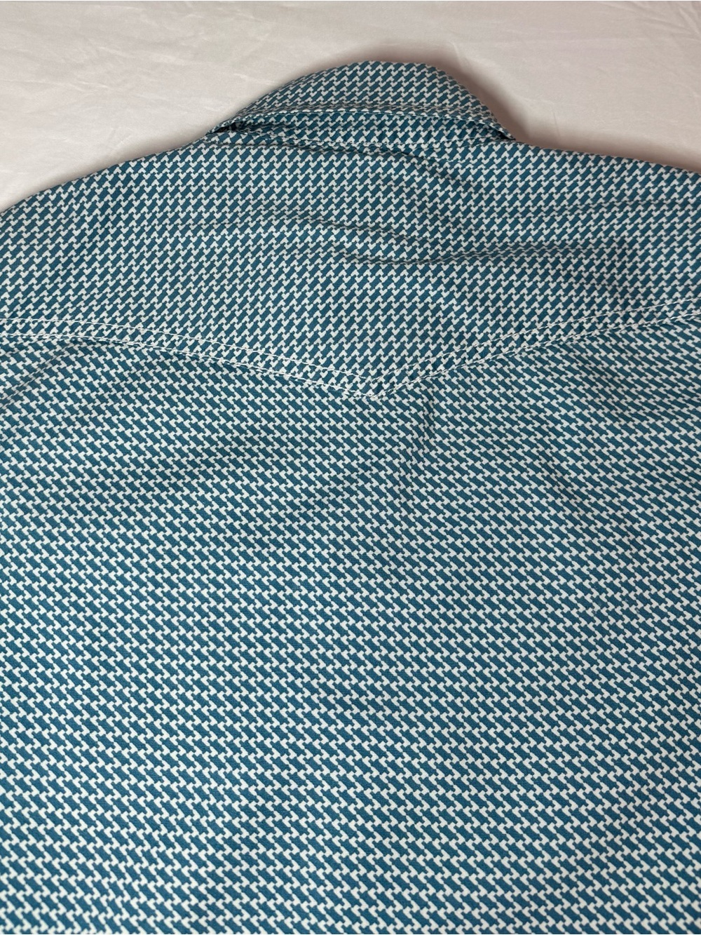 Wrangler 20X Boys M Competition Pearl Snap Western Shirt Teal Geometric - Picture 12 of 16